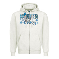 Oatmeal Heather winter vibes gnome Zipper Hoodie - JahusDesignShop