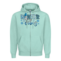Seafoam winter vibes gnome Zipper Hoodie - JahusDesignShop