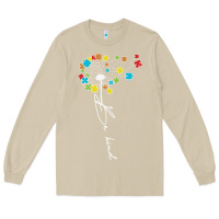 Mushroom Dandelion Autism Puzzle Be Kind Long Sleeve Tee - CowhideDigitalArt