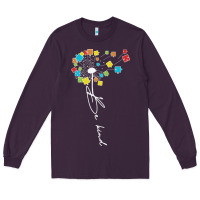 Plum Dandelion Autism Puzzle Be Kind Long Sleeve Tee - CowhideDigitalArt