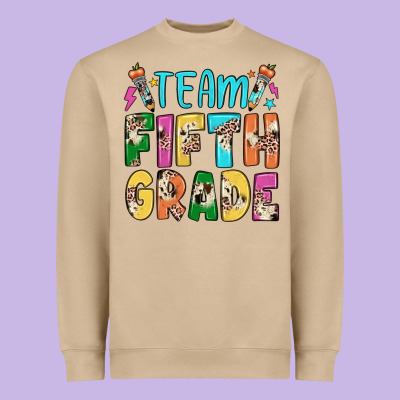 Team Fifth Grade Heavyweight Sweatshirt Designed By Jahusdesignshop