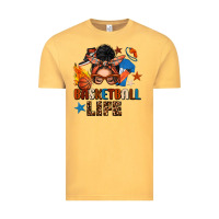 Vintage Mustard basketball life messy bun Vintage Tee - FaDigitalArtStudio
