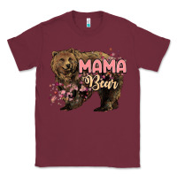 Burgundy Mama bear mother's day Classic Tee - HowdyJamesFarm
