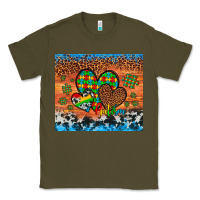 Army Green autism awareness hearts leopard cowhide Classic Tee - Artiststas