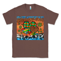 Chestnut autism awareness hearts leopard cowhide Classic Tee - Artiststas