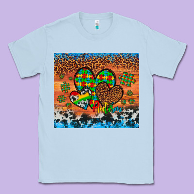 Autism Awareness Hearts Leopard Cowhide Classic Tee Designed By Artiststas