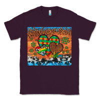 Plum autism awareness hearts leopard cowhide Classic Tee - Artiststas