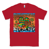 Red autism awareness hearts leopard cowhide Classic Tee - Artiststas