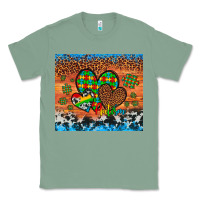 Sage autism awareness hearts leopard cowhide Classic Tee - Artiststas