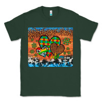 Sports Green autism awareness hearts leopard cowhide Classic Tee - Artiststas