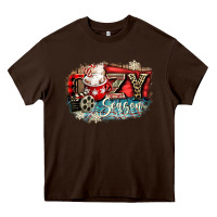 Chocolate Brown cozy season Heavy Core Tee - CowGirlArtShop