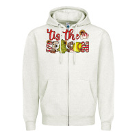Oatmeal Heather tis the season softball little debbie tree cakes Zipper Hoodie - JahusDesignShop
