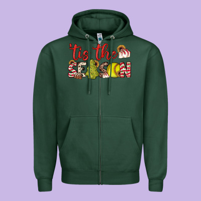 Tis The Season Softball Little Debbie Tree Cakes Zipper Hoodie Designed By Jahusdesignshop