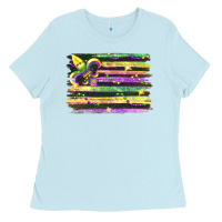 Baby Blue mardi gras flag Ladies Tee - FaDigitalArtStudio