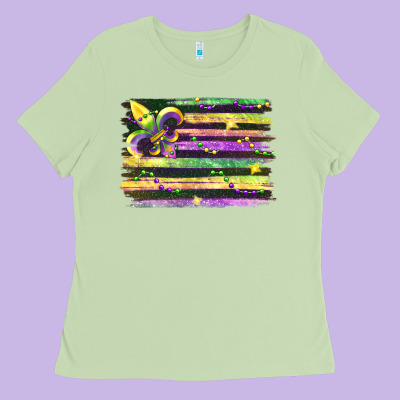 Mardi Gras Flag Ladies Tee Designed By Fadigitalartstudio
