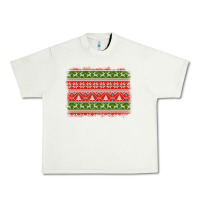 Pistachio knitted christmas reindeer pine tree background Urban Heavy Tee - Jasminsmagicworld