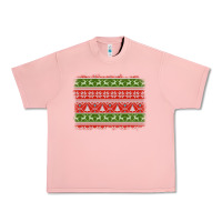 Salmon knitted christmas reindeer pine tree background Urban Heavy Tee - Jasminsmagicworld