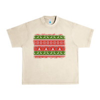 Sandshell knitted christmas reindeer pine tree background Urban Heavy Tee - Jasminsmagicworld