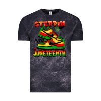 Cloud Black steppin' into juneteenth Vintage Tee - FaDigitalArtStudio