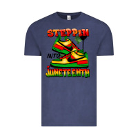 Vintage Denim steppin' into juneteenth Vintage Tee - FaDigitalArtStudio