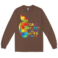 Chestnut Autism Teach Accept Understand Love Long Sleeve Tee - CowhideDigitalArt