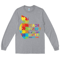 Heather Grey Autism Teach Accept Understand Love Long Sleeve Tee - CowhideDigitalArt