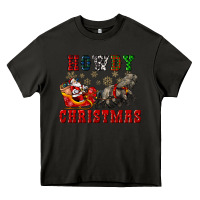 Asphalt howdy christmas with santa riding his sleighs Heavy Core Tee - CowGirlArtShop