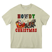 Mossy howdy christmas with santa riding his sleighs Heavy Core Tee - CowGirlArtShop