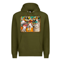 Army Green autumn sheeps Premium Hoodie - Jasminsmagicworld