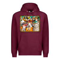 Burgundy autumn sheeps Premium Hoodie - Jasminsmagicworld