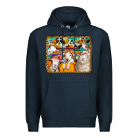 Navy autumn sheeps Premium Hoodie - Jasminsmagicworld