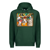 Sports Green autumn sheeps Premium Hoodie - Jasminsmagicworld