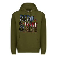 Army Green red wine blue Premium Hoodie - CowhideDigitalArt