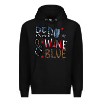 Black red wine blue Premium Hoodie - CowhideDigitalArt