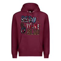 Burgundy red wine blue Premium Hoodie - CowhideDigitalArt