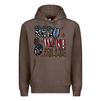 Coffee red wine blue Premium Hoodie - CowhideDigitalArt