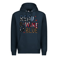 Navy red wine blue Premium Hoodie - CowhideDigitalArt
