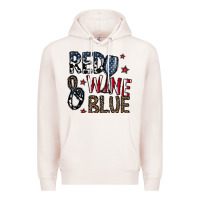 Pale Pink red wine blue Premium Hoodie - CowhideDigitalArt