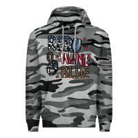 Slate Camo red wine blue Premium Hoodie - CowhideDigitalArt