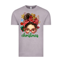Christmas Messy Bun With Gingerbread Man Vintage Tee | Teevron