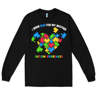 Black Wear Blue For My Brother Autism Long Sleeve Tee - CowhideDigitalArt