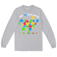 Moon Dust Wear Blue For My Brother Autism Long Sleeve Tee - CowhideDigitalArt