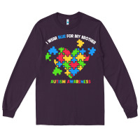 Plum Wear Blue For My Brother Autism Long Sleeve Tee - CowhideDigitalArt