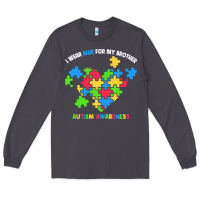 Smoke Wear Blue For My Brother Autism Long Sleeve Tee - CowhideDigitalArt