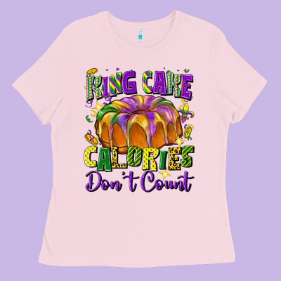 King Cake Calories Don't Count Ladies Tee Designed By Fadigitalartstudio