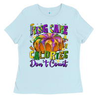 Baby Blue King cake calories don't count Ladies Tee - FaDigitalArtStudio