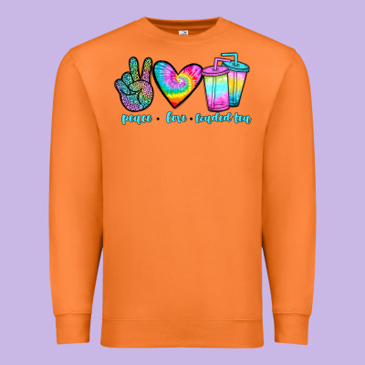 Peace Love Loaded Tea Premium Sweatshirt Designed By Jahusdesignshop