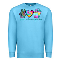 Ocean Blue peace love loaded tea Premium Sweatshirt - JahusDesignShop