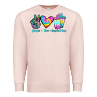 Pale Pink peace love loaded tea Premium Sweatshirt - JahusDesignShop