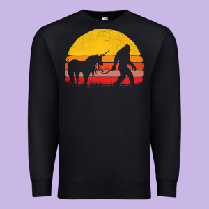 Sasquatch And Unicorn Vintage Premium Sweatshirt Designed By Artisfamous